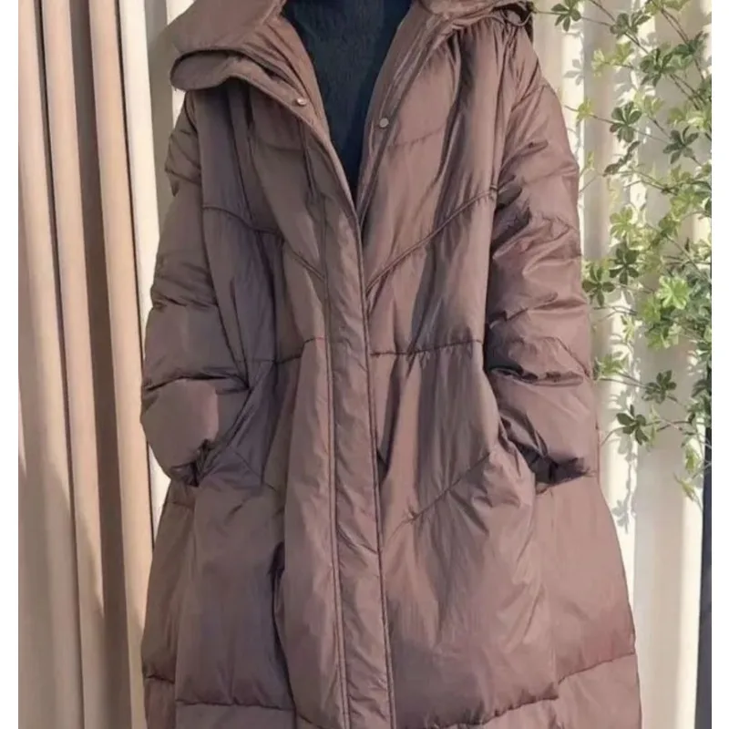 Mode Casual Drie-proof Stijlvol Middellange verdikte capuchon Winter Winddicht Dikker jas Groot formaat donsjack Dames Los