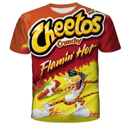 2024 New Hip Hop Fashion 3d Oversized T Shirt For Men Cheetos Fast Food Loose Clothing Summer Tops Tees Delicious men Clothing