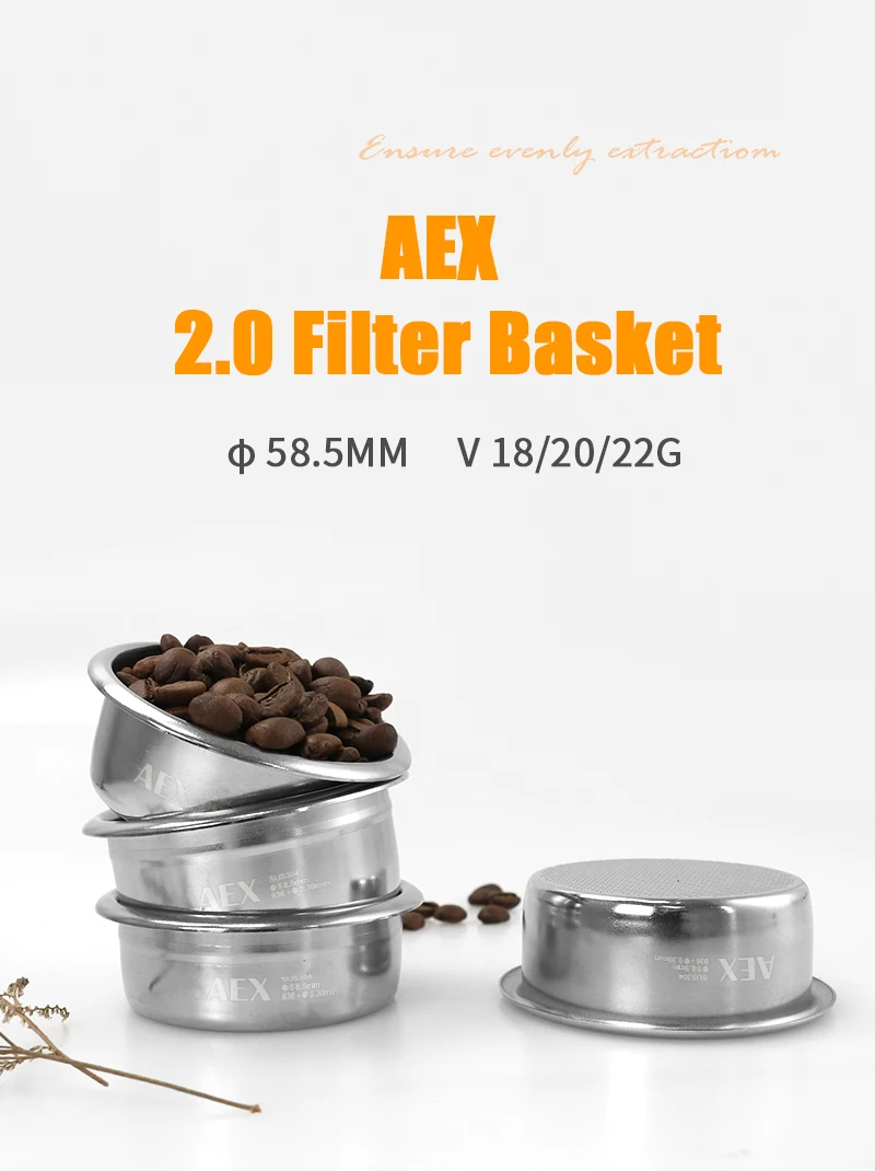 Kaffee Filter Korb 58MM AEX Präzise 18g 22g Puck Bildschirm Für Boden Siebträger Espresso Maschine Zubehör barista Werkzeuge – Detail 3