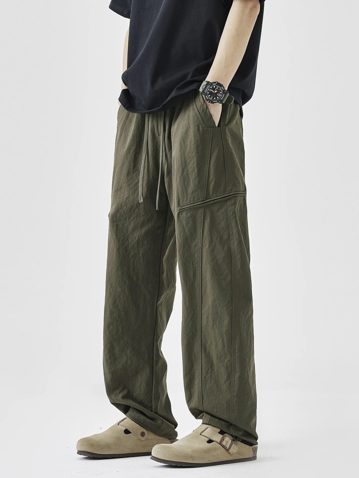 

Qui Dry Casual Pants American Workwear Straight Leg Street Sle Spor Trousers for Men And Women in plus Sizes