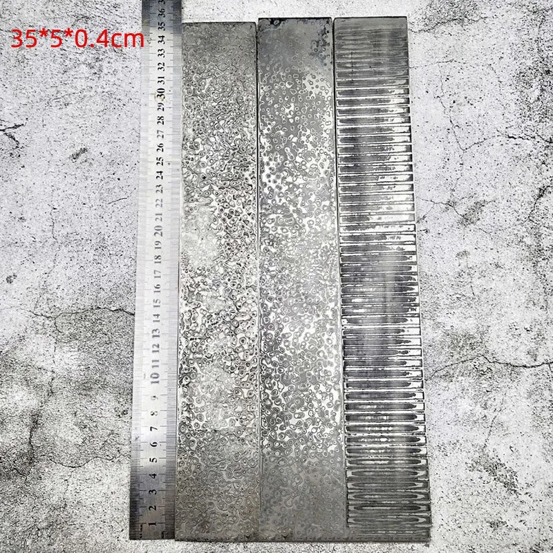 Damasceńska stal VG10 kuty surowiec stalowy nóż Blank wzór stalowy DIY wzór tysiąc warstwa stali 35x5x0,4 cm — zdjęcie 3