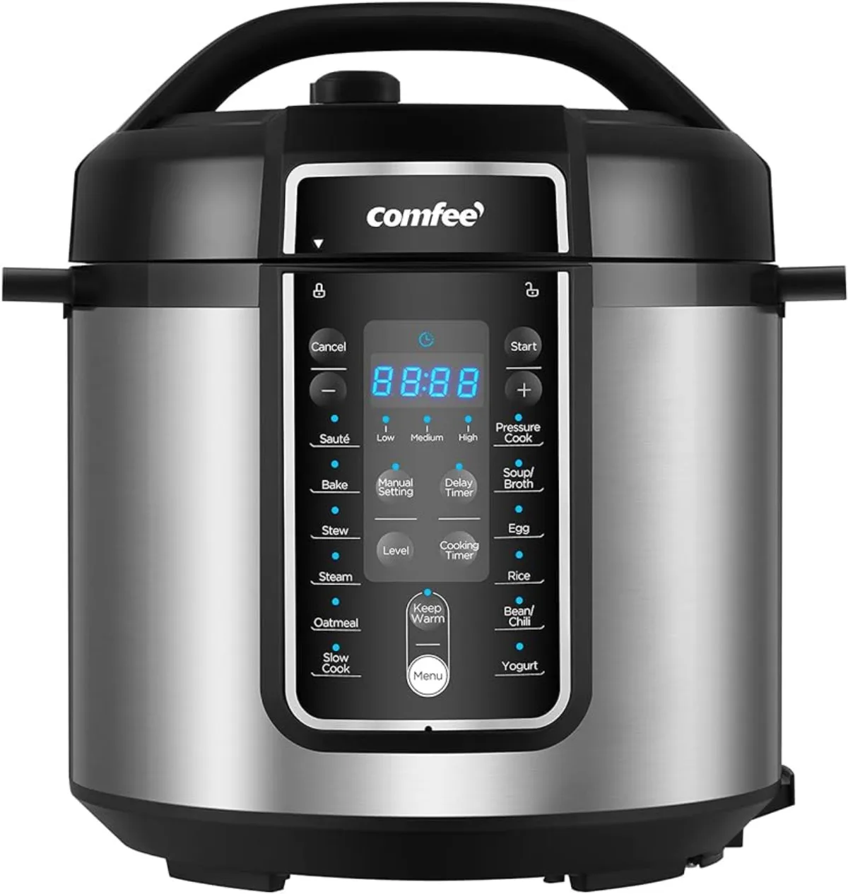 

Pressure Cooker 6 Quart with 12 Presets, Multi-Functional Programmable Slow Cooker, Rice Cooker, Steamer, Sauté pan | USA | NEW