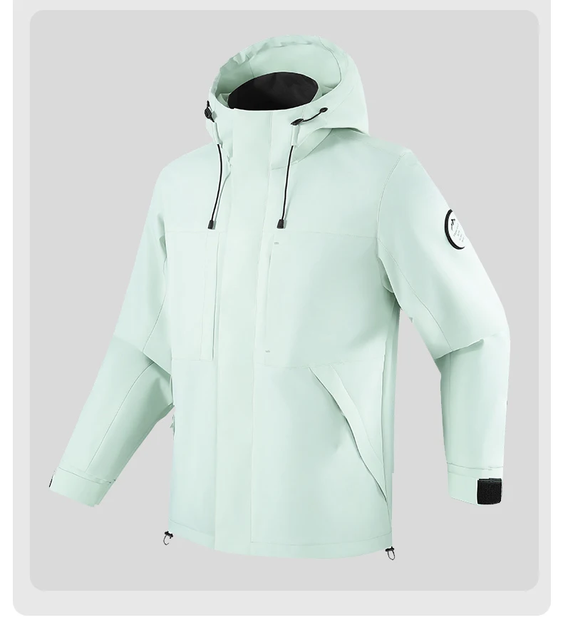 LNGXO Wasserdichte Windjacke für Damen und Herren, Outdoor-Sport, winddichte, einlagige Jacke, Wander-, Trekking-, Bergsteiger-Regenjacke – Detail 21
