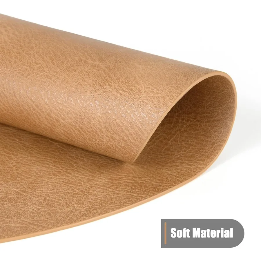 UnivoColors بو الجلود المفارش مجموعة من 615 بوصة مستديرة غسلها جلد البقر نمط الجدول الحصير لطاولة الطعام المطبخ ديكور الحفلات #2