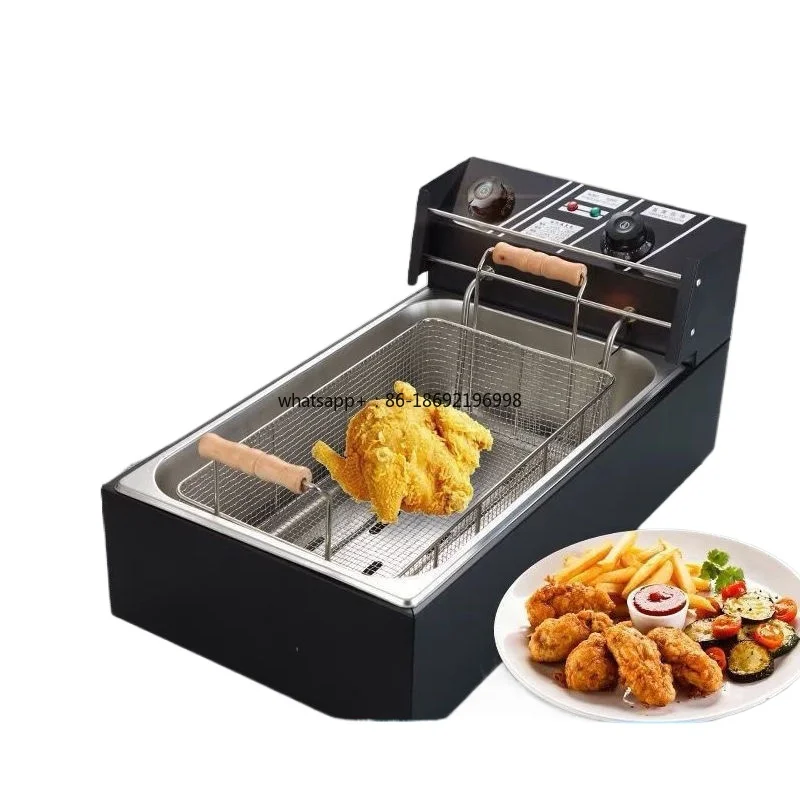 220V Fried Pan Commercial Electric Fryer Large Capacity Thickened French Fries Deep-fried Dough Sticks