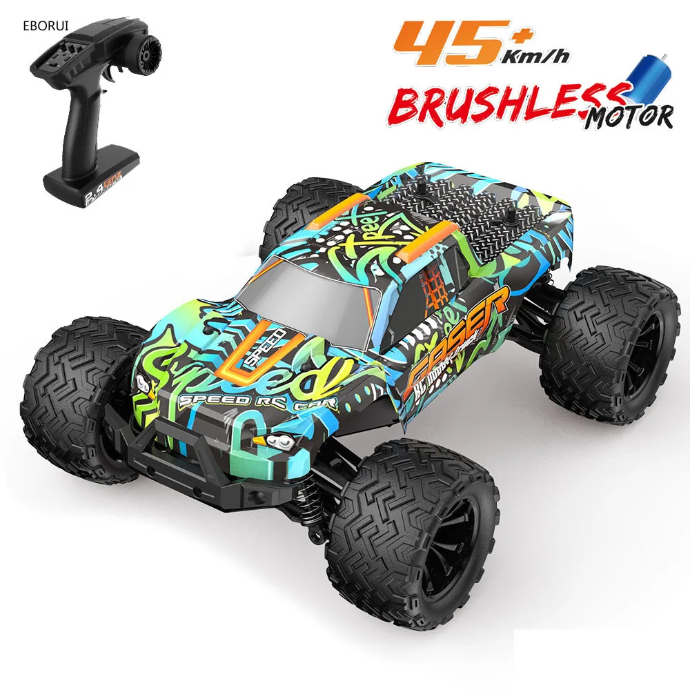 EBORUI 9000E Brushless Motor RC Car 2.4G 4WD 45km/h+ 1:14 High Speed Car Desert Pull Off-road Truck Vehicle Car Gift Toys