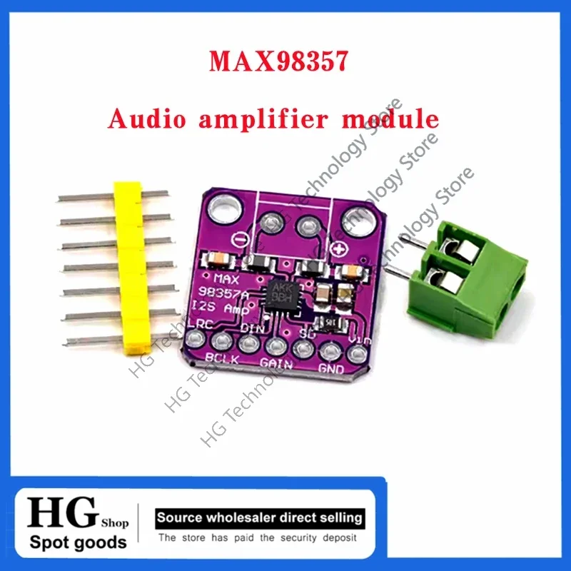 

5Pcs Max98357 I2S 3W Class D Amplifier Breakout Interface Dac Decoder Module Filterless Audio Board For Raspberry Pi Esp32