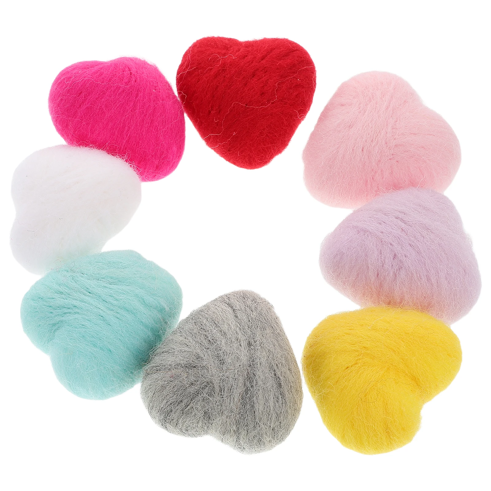 

8Pcs Heart Wool Felt Balls Soft Handmade Pompom Photo Props for Baby Photography Nursery Home Decor Craft Supplies