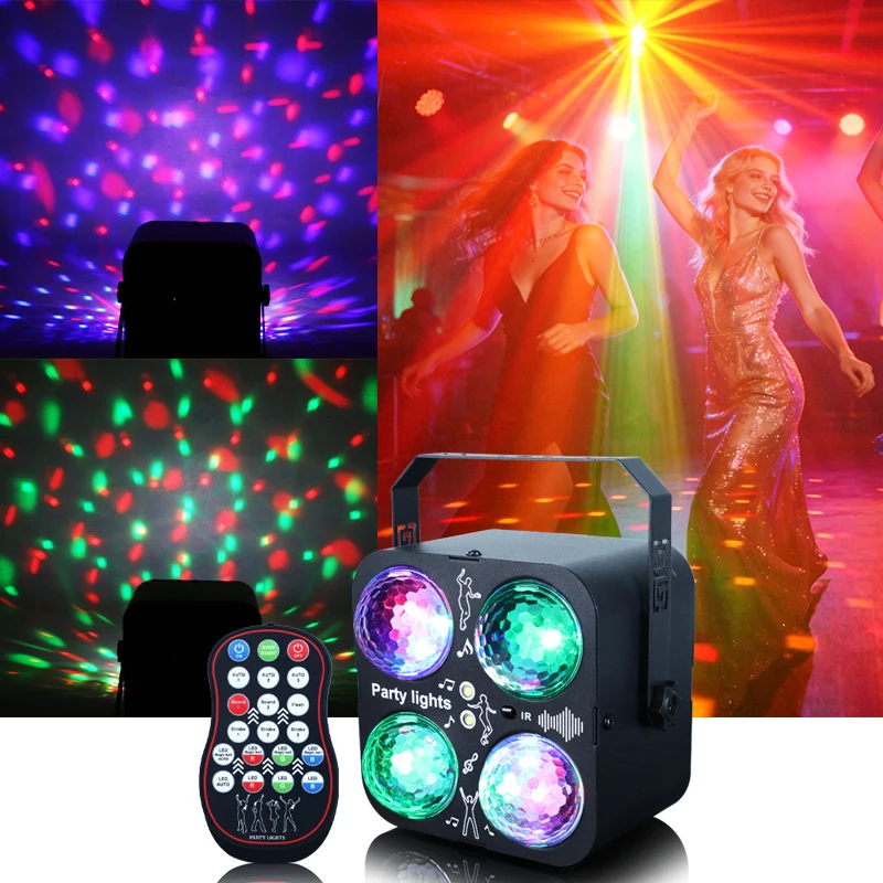 

Световые диско-лампы HCWE, активируемые звуком, с USB-кабелем питания, световые диско-шары с пультом дистанционного управления для вечеринок, дней рождения и дома