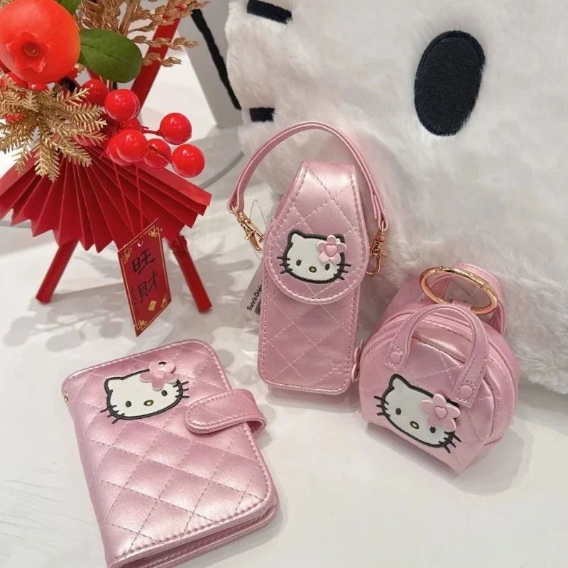 

2025 Hello Kitty 50th аниме сумка для периферийных карт мини-мультяшный простой держатель для карт модная универсальная индивидуальная сумка для хранения подарков
