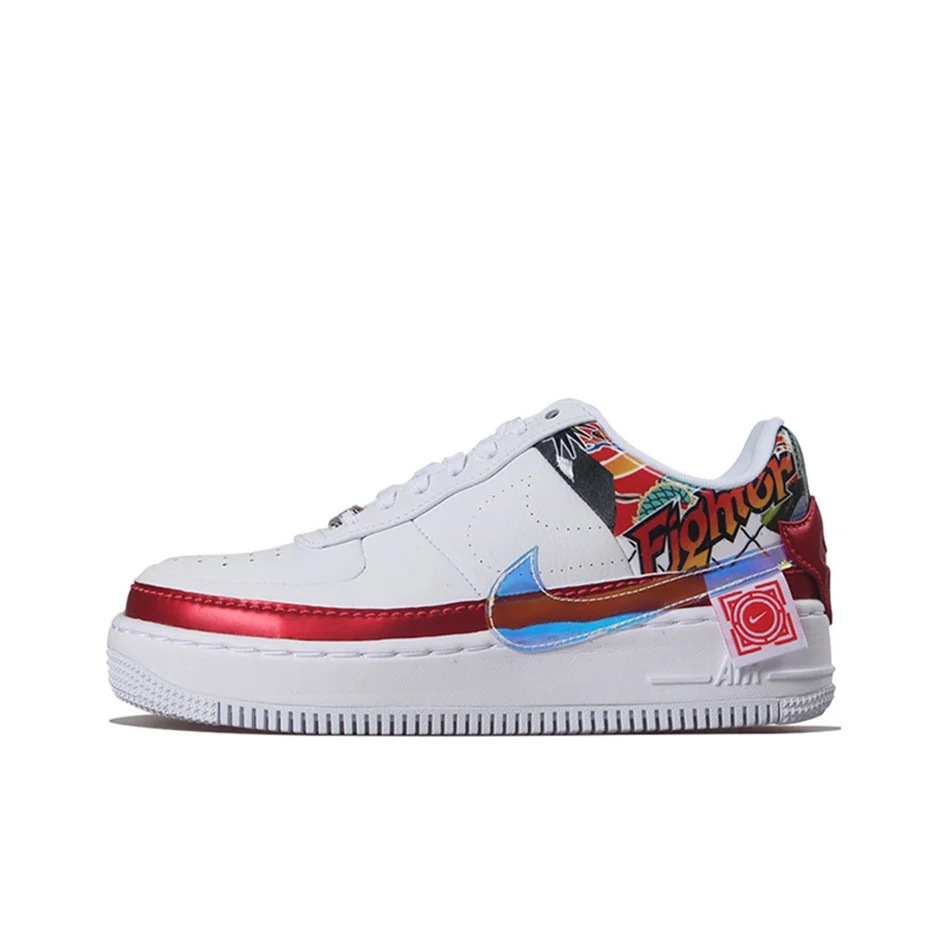 Nike Air Force 1 Skateboard Shoes Women's Low Top White Red CK5738-191