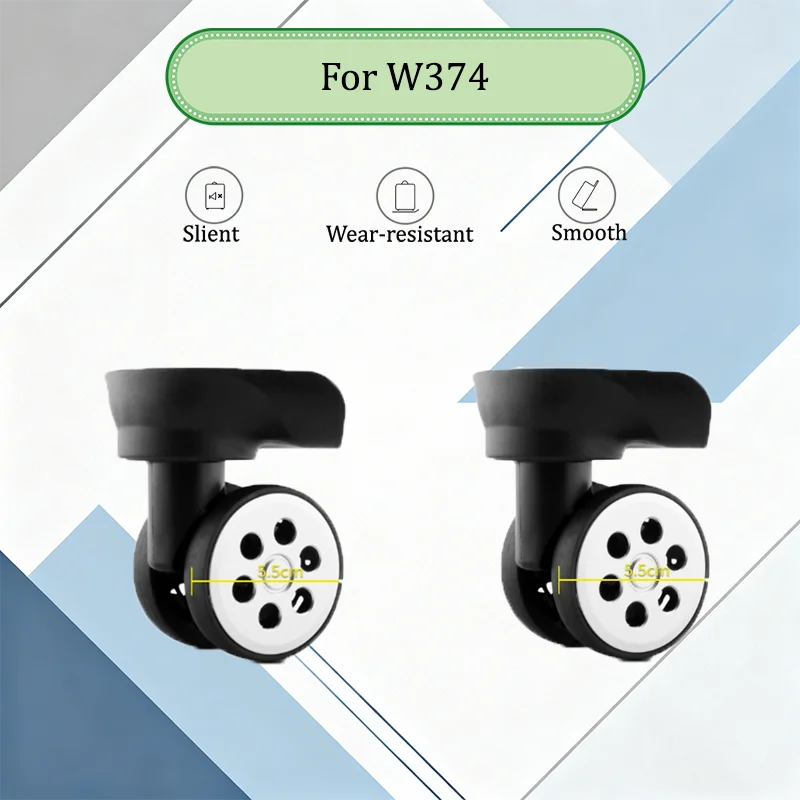 

For W374 High Load Luggage Wheels 360° Swivel TPU Quiet Wear-Resistant Universal Suitcase Repair Parts