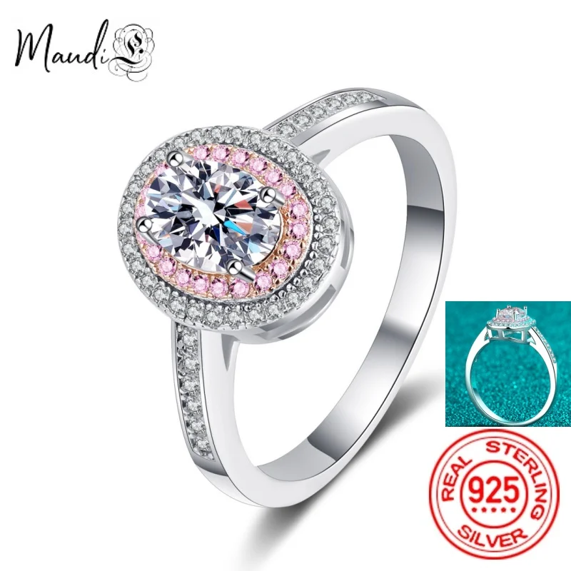 1 Carat Center Moissanite Rings Double Halo Oval Cut Engagement Rings for Women Promise Rings Wedding Band Fine Jewelry