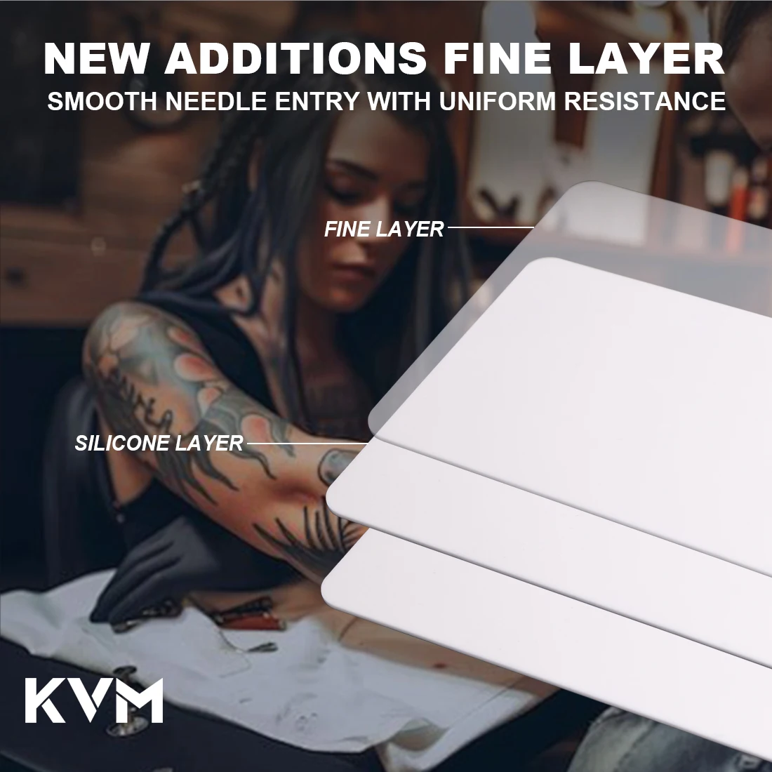 KVM 1Pc Tattoo Practice Skin 2mm Silicone White Double-Sided Fake Skin for Permanent Makeup Training Supply Tattoo Accessory