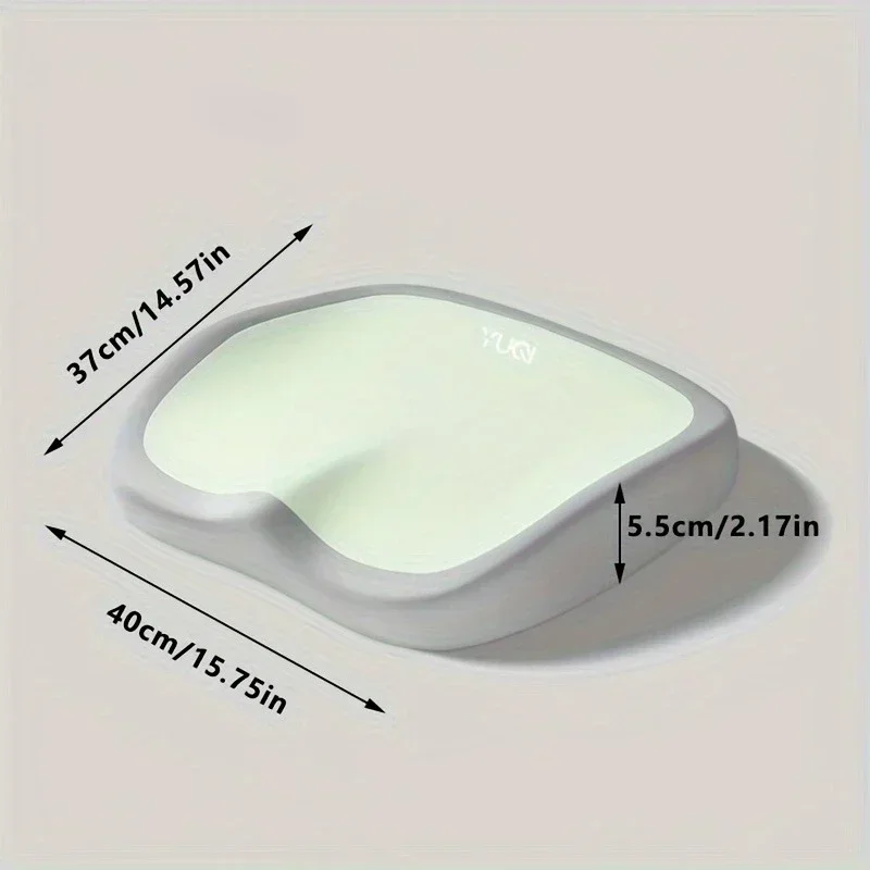 10時間メモリーフォームチェアクッション - オフィス/自宅/車用の人間工学に基づいた腰とヒップサポート、グレー/グリーン/イエロー/ブラック