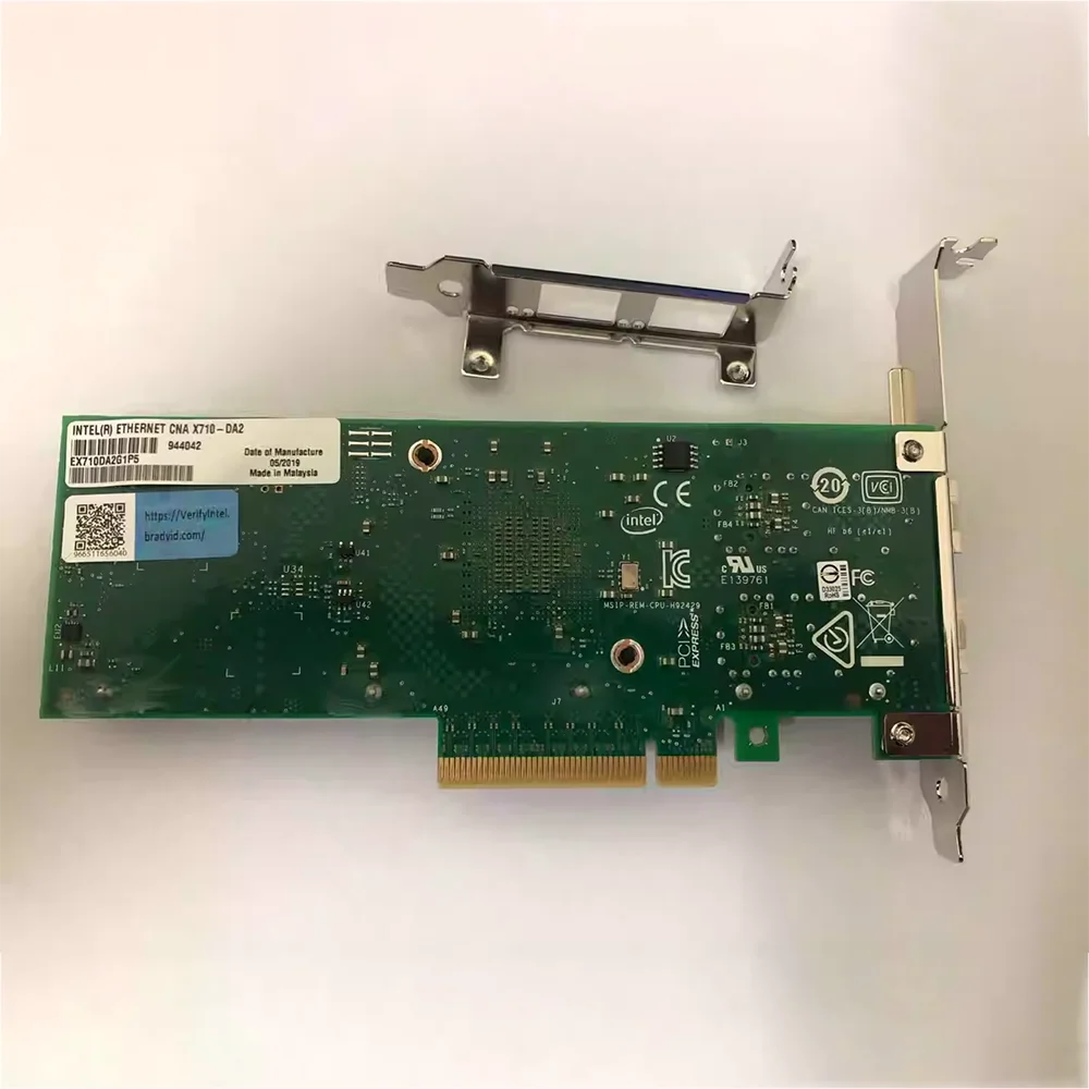 إنتل X710 ثنائي المنفذ 10 جيجابت الألياف البصرية NIC X710-DA2 10G SFP +