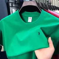 Camiseta de manga corta de gama alta 100% algodón marca de diseñador de verano bordado de pony top de cuello redondo ropa informal de golf a la moda para hombres