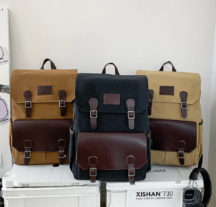 2026 New Preppy Style Men Women's High Quality Canvas Backpacks Fashion Large Capacity Travel Shoulder Bags Notebook School Bag