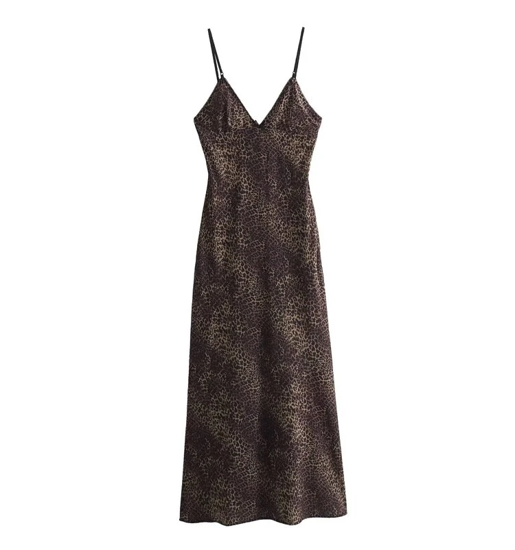 Ele Animal Print Seda Satén Dr Mujer Faion Otoño Invierno Nuevo Sle 3067202 05 Vestido de Svel de una sola pieza