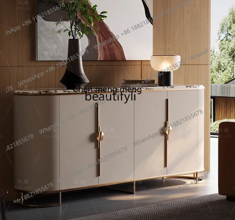 

17832 High-end door cabinet light luxury entry into the home modern simple living room, villa natural luxury stone dining side c