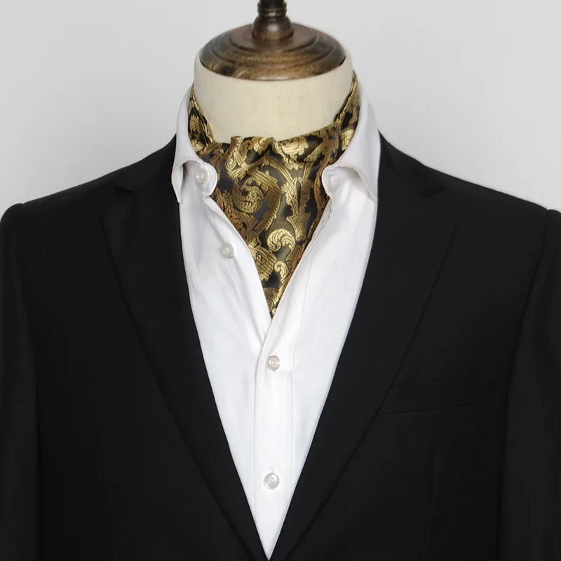 Corbata de cuello de Cachemira de poliéster para hombre, corbata Formal de estilo británico, Vintage, para boda