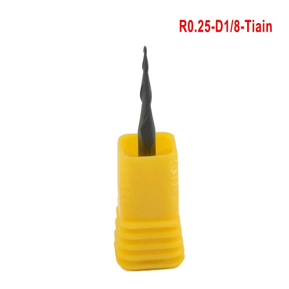 1/8inch Shank CNC Carbide Ball Nose Tapered End Mill Cutting Soft Materials Cast Iron Steel Alloy Steel Milling High Speed