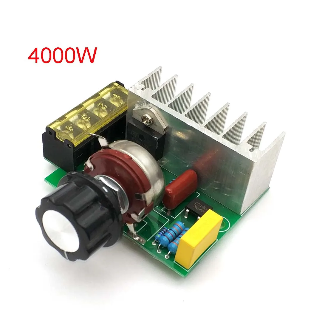 4000W 0-220V AC SCR Electric Voltage Regulator Motor Speed Controller Dimmers Dimming Speed with Temperature Insurance