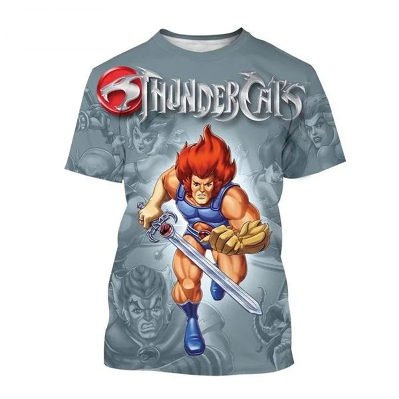 2024 New Thundercats 3D T-shirt Men's Women's Cool Logo Retro Design Casual Anime Short Sleeves Kids T shirt Size 2XS-6XL