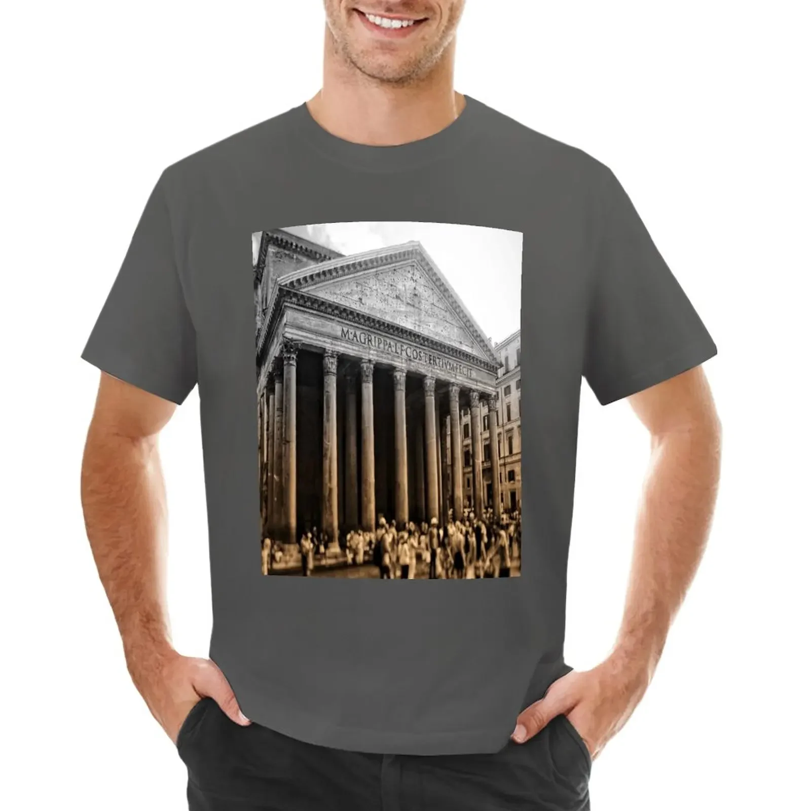 Agrippa built the Pantheon T-Shirt tops customs design your own blacks cute tops Men's cotton t-shirt