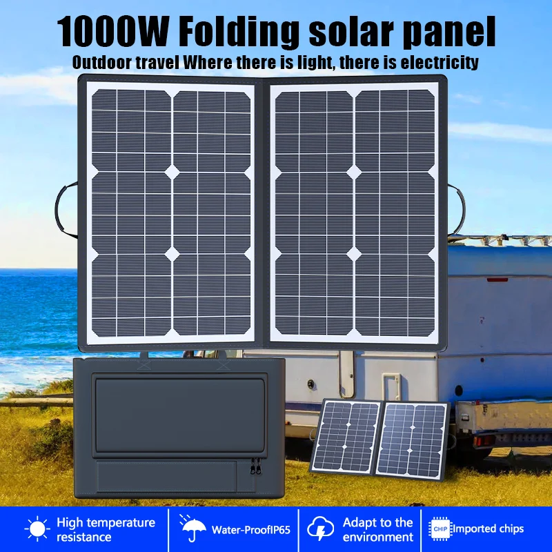 1000W Solar Panel Kit Complete Camping Foldable Solar Power Bank Station Portable Generator Charger 18V Car Boat Caravan Camping