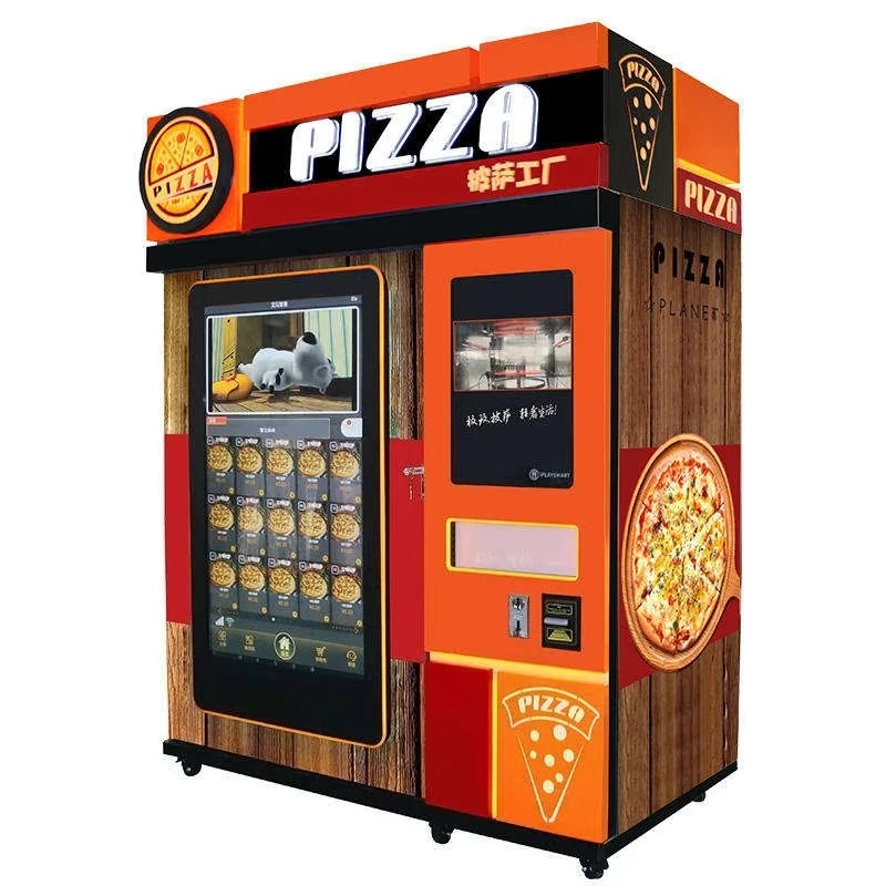 Máquina automática comercial de venda de pizzas com tela sensível ao toque para shoppings, quiosque inteligente de alimentos, fabricante.