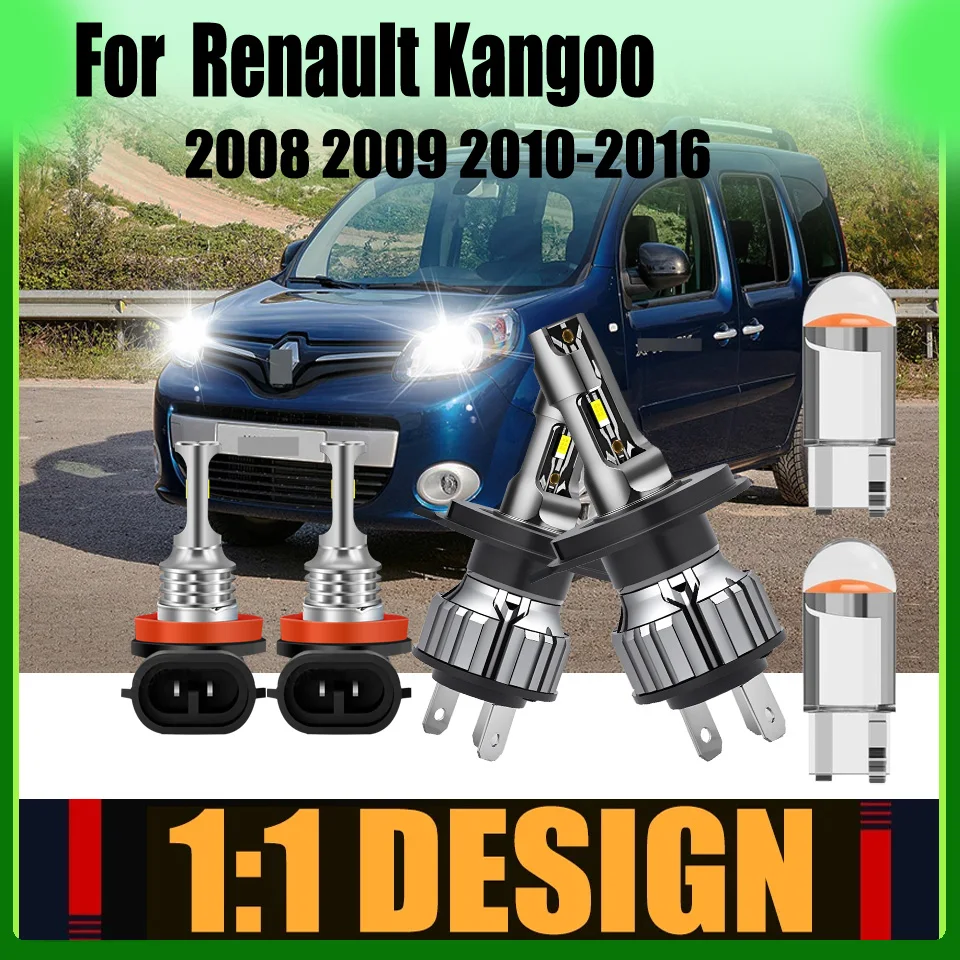 

LED Headlamp Fog Light 6000K White Beam, Compact Design Easy Plug & Play For Renault Kangoo 2008 2009 2010 2011 2012 2013-2016