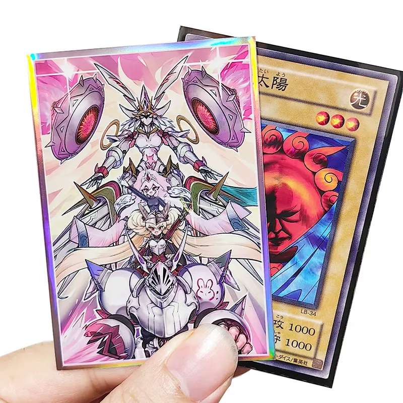 63x90mm 50PCS Holographic Sleeves YUGIOH Card Sleeves Illustration Anime Protector Card Cover for Board Games Trading Cards