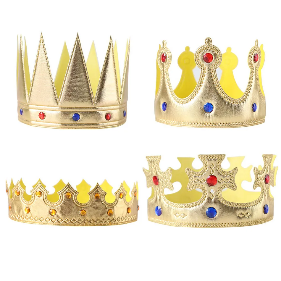 Kids Accessories Children Birthday Props Golden Cloth Crown Halloween Carnival Party Role Playing King Crown Kids Headwear