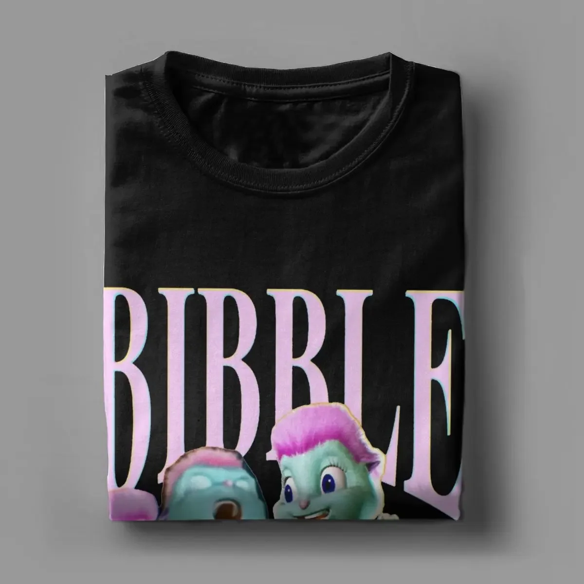 Vintage Bibble Collage T-Shirts for Men Crewneck 100% Cotton T Shirts Short Sleeve Tees Summer Tops