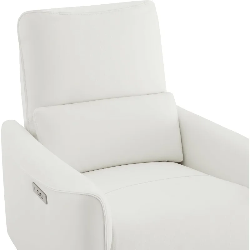 Power Recliner Chair Swivel Glider, FSC Certified Upholstered Faux Leather Living Room Nursery Reclining Sofa