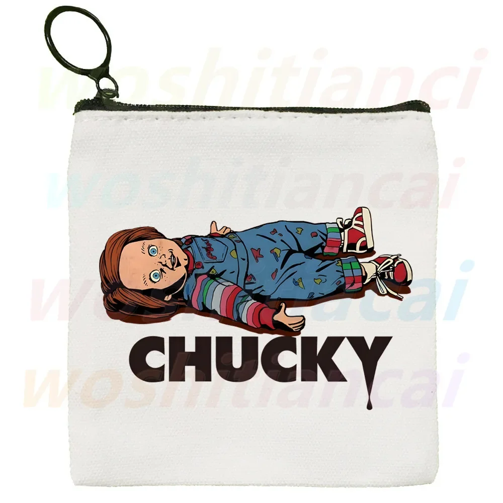 Sposa di Chucky Spaventoso Horror Chucky Portamonete in tela Logo personalizzato Custodia in tela Nuovo portamonete Portamonete chiave