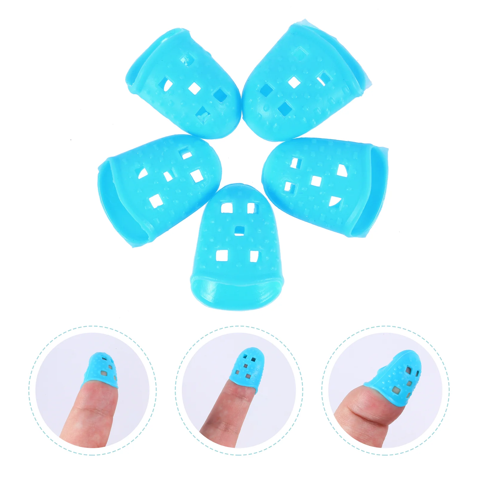 25 Pcs Rubber Finger Protector Guard Tip Cover Protectors Thumb Sleeves Instrument Fingertip Covers Guitar Cot