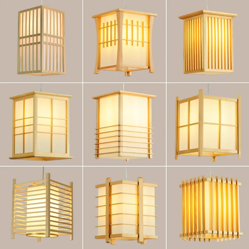 

Japanese chandelier Solid wood restaurant Bar balcony Small chandelier Yoga room Sushi restaurant Wood art tatami lamps