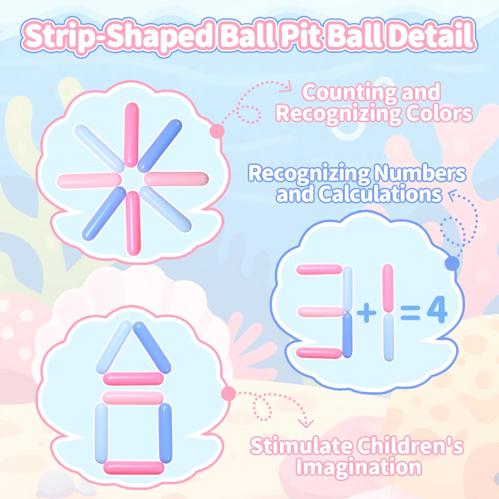 100個の色のベビーオーシャンボールプラスチックウォータープールボール、屋外テントおもちゃ小道具付き、男の子と女の子へのクリスマスギフト