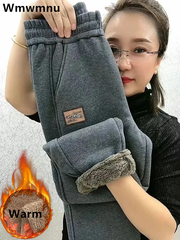 

Winter Big Size 6xl Lambwool Fluff Sweatpants Womens Casual Warm Harem Pants Thicken Fleece Lined Jogger Baggy 90cm Pantalones