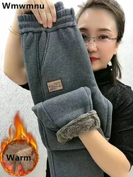 Winter Big Size 6xl Lambwool Fluff Sweatpants Womens Casual Warm Harem Pants Thicken Fleece Lined Jogger Baggy 90cm Pantalones