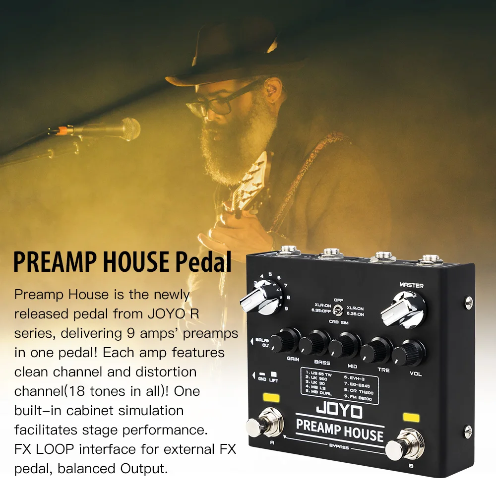 JOYO R-15 PREAMP HOUSE Preamp Guitar Pedal Digital Delay + Looper