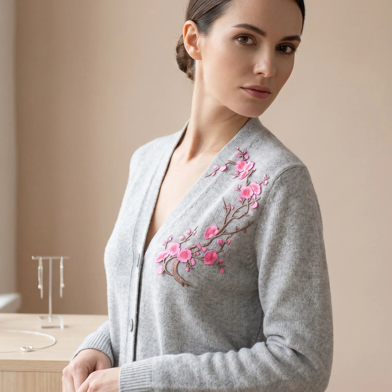 4Pcs Cherry Blossom Iron on Embroidery Patch Floral Vine Applique for Clothes Repair and DIY Decoration on Jeans and Backpacks