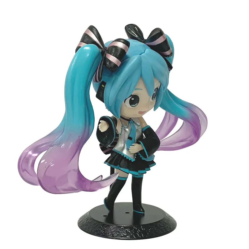 Anime New Hatsune Miku Figura Mini Personaggio Ornamenti Kawai Rosa Verde Hatsune Decorazione della scrivania di casa Giocattolo per adulti Regalo di compleanno per bambini