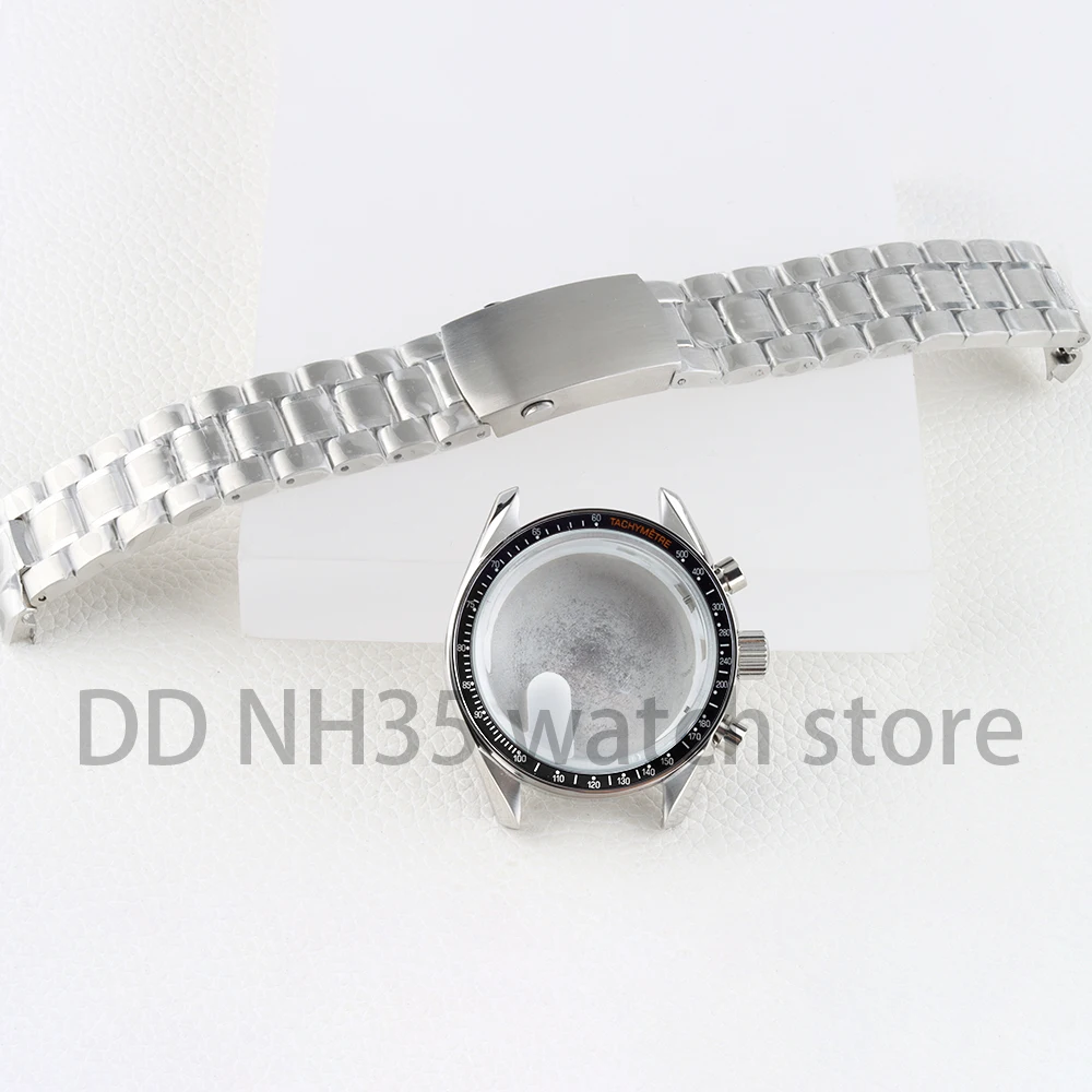 

VK63 Watch Case 40mm Solid 316L Stainless Steel Bracelet for Chronograph VK63 VK64 Movement 32.5mm Dial 100 Meters Waterproof