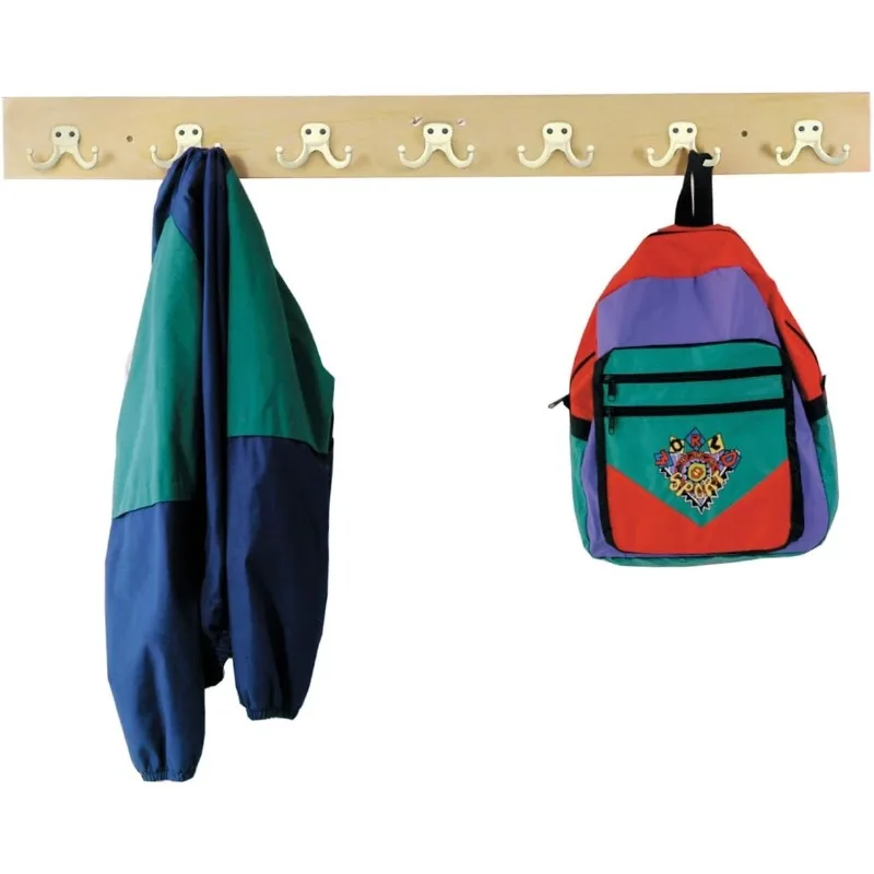 

0767JC Wall Mount Coat Rail, 7 Hooks, Small