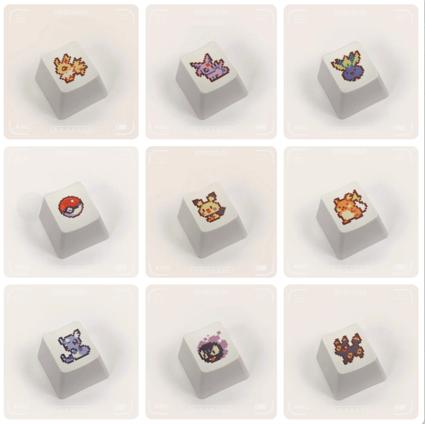 

Pokemon PTCG Keycap Supermarket Pixel Style PBT Material Mechanical Keyboard Keycap Charizard Blastoise Poke Ball Toy Wave 24