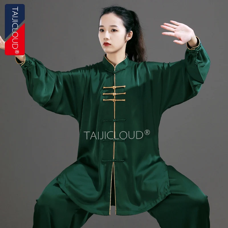 New Stylish Tai Chi Uniform for Women, Men's Mid-Length Kung Fu Performance and Training Outfit