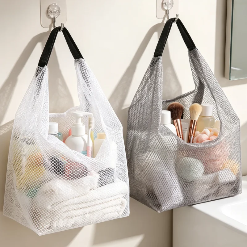 Shower Bag Waterproof Mesh Toiletry Organizer For Gym Travel Swimming Bathroom Storage Portable Drawstring Pouch